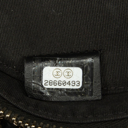 Chanel Velvet Pearl Sequin Round Crossbody Black