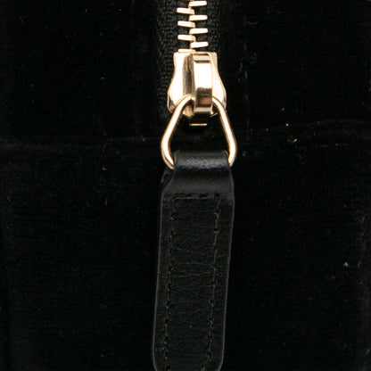 Chanel Velvet Pearl Sequin Round Crossbody Black