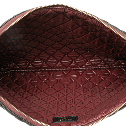 Chanel Large Quilted Lambskin O Case Clutch Black