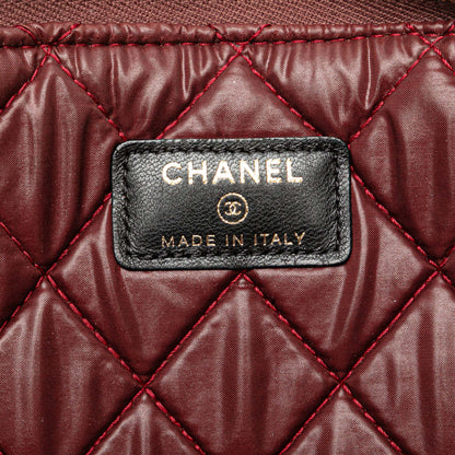 Chanel Large Quilted Lambskin O Case Clutch Black