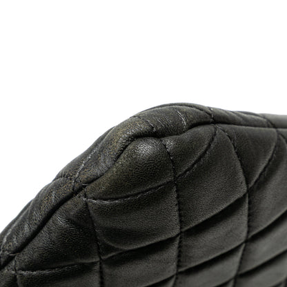 Chanel Large Quilted Lambskin O Case Clutch Black