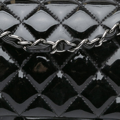 Chanel Medium Classic Patent Double Flap Black