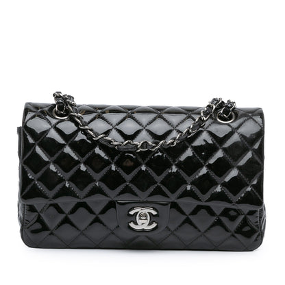Chanel Medium Classic Patent Double Flap Black