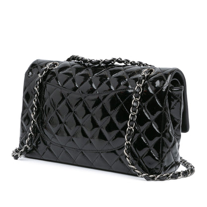 Chanel Medium Classic Patent Double Flap Black
