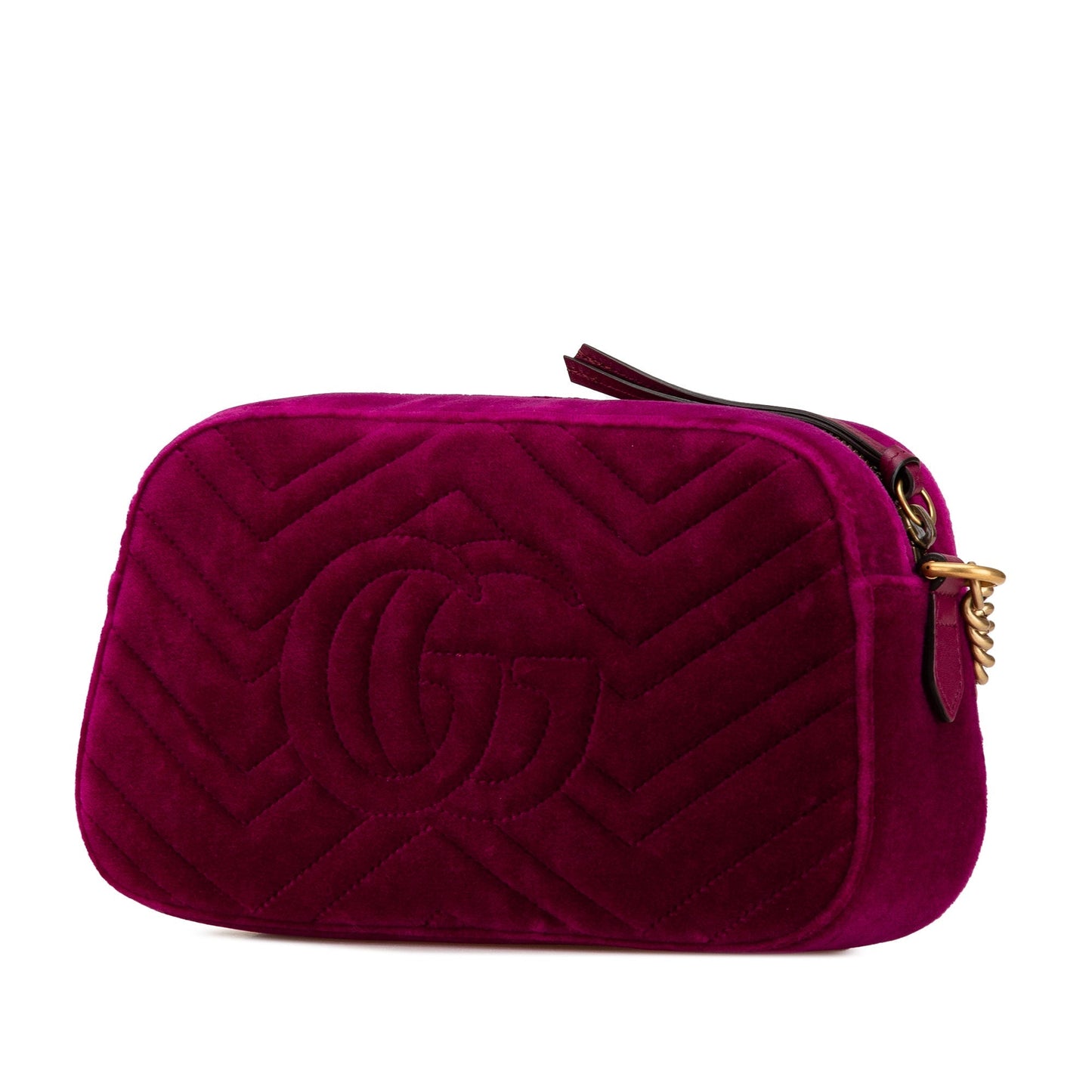 Gucci Small GG Marmont Velvet Matelasse Crossbody Purple