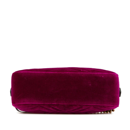 Gucci Small GG Marmont Velvet Matelasse Crossbody Purple