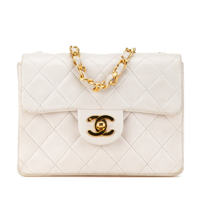 Chanel Mini Square Classic Lambskin Single Flap White