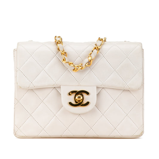 Chanel Mini Square Classic Lambskin Single Flap White