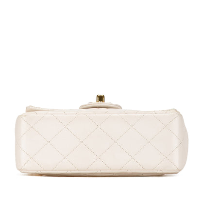 Chanel Mini Square Classic Lambskin Single Flap White