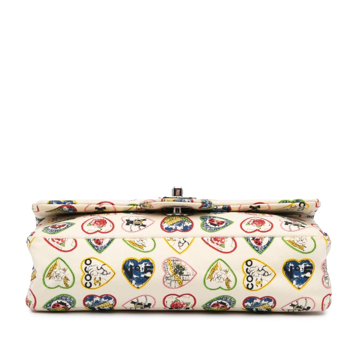 Chanel Small Canvas Valentine Heart Flap White