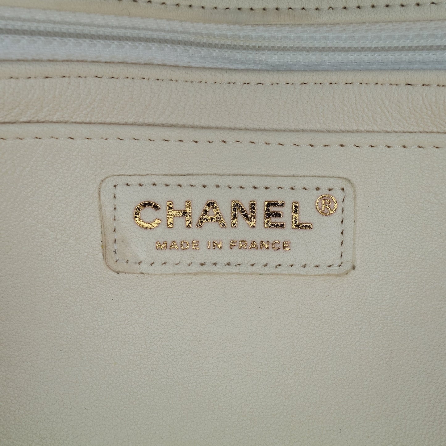 Chanel Medium Calfskin and Wool Knit Single Flap White
