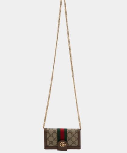 Brown GG Supreme Ophidia Phone Wallet Bag
