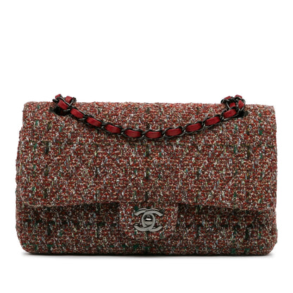 Chanel Medium Classic Tweed Double Flap Red