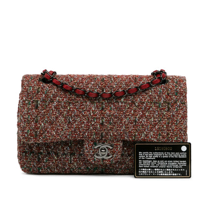Chanel Medium Classic Tweed Double Flap Red