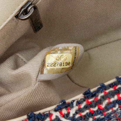 Chanel Medium Tweed Single Flap Blue