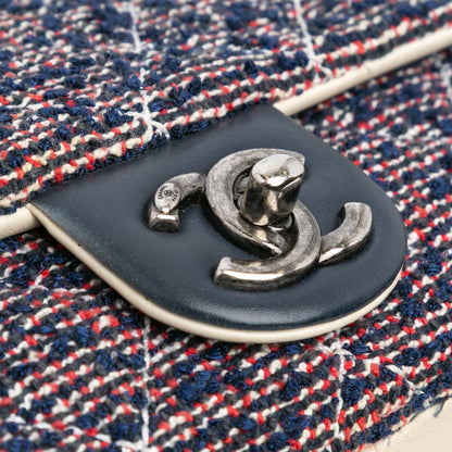 Chanel Medium Tweed Single Flap Blue
