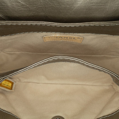 Chanel Mini Quilted Metallic Calfskin Lady Pearly Flap Brown