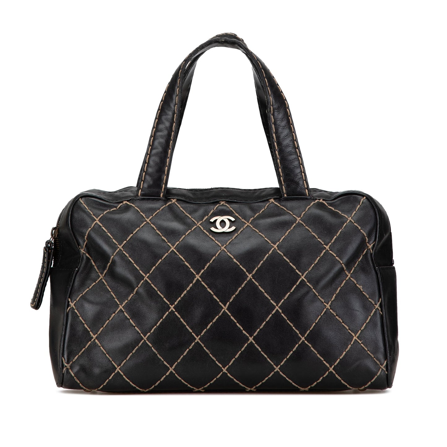 Chanel CC Wild Stitch Lambskin Handbag Black