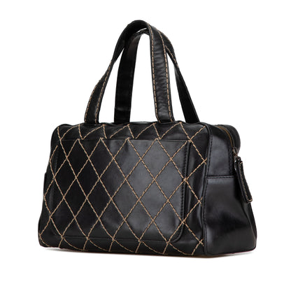 Chanel CC Wild Stitch Lambskin Handbag Black