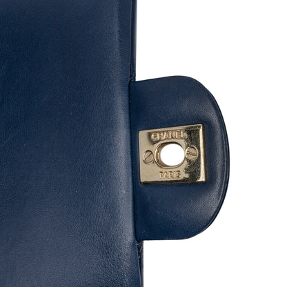 Chanel Mini Rectangular Classic Patent Single Flap Blue