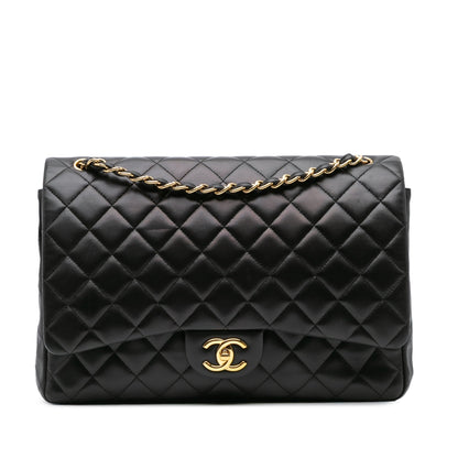 Chanel Maxi Classic Lambskin Double Flap Black