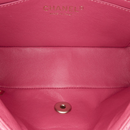 Chanel Mini Rectangular Classic Lambskin Single Flap Pink