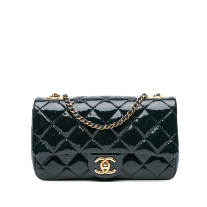 Chanel Paris-Salzburg Small Patent and Goatskin CC Eyelet Flap Blue
