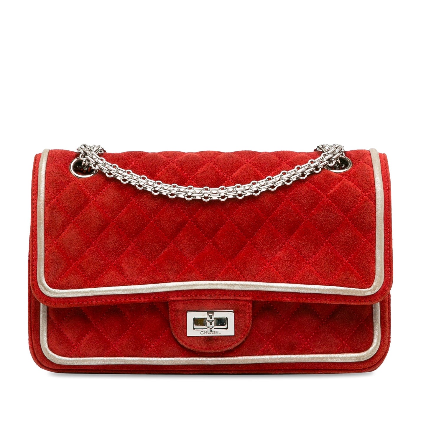 Chanel Medium Suede Re-issue 2.55 Double Flap Red