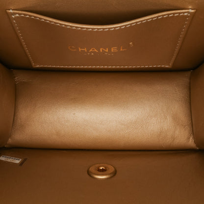 Chanel Small CC Quilted Calfskin Crystal Pearl Full Flap White
