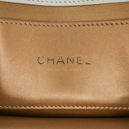 Chanel Small CC Quilted Calfskin Crystal Pearl Full Flap White