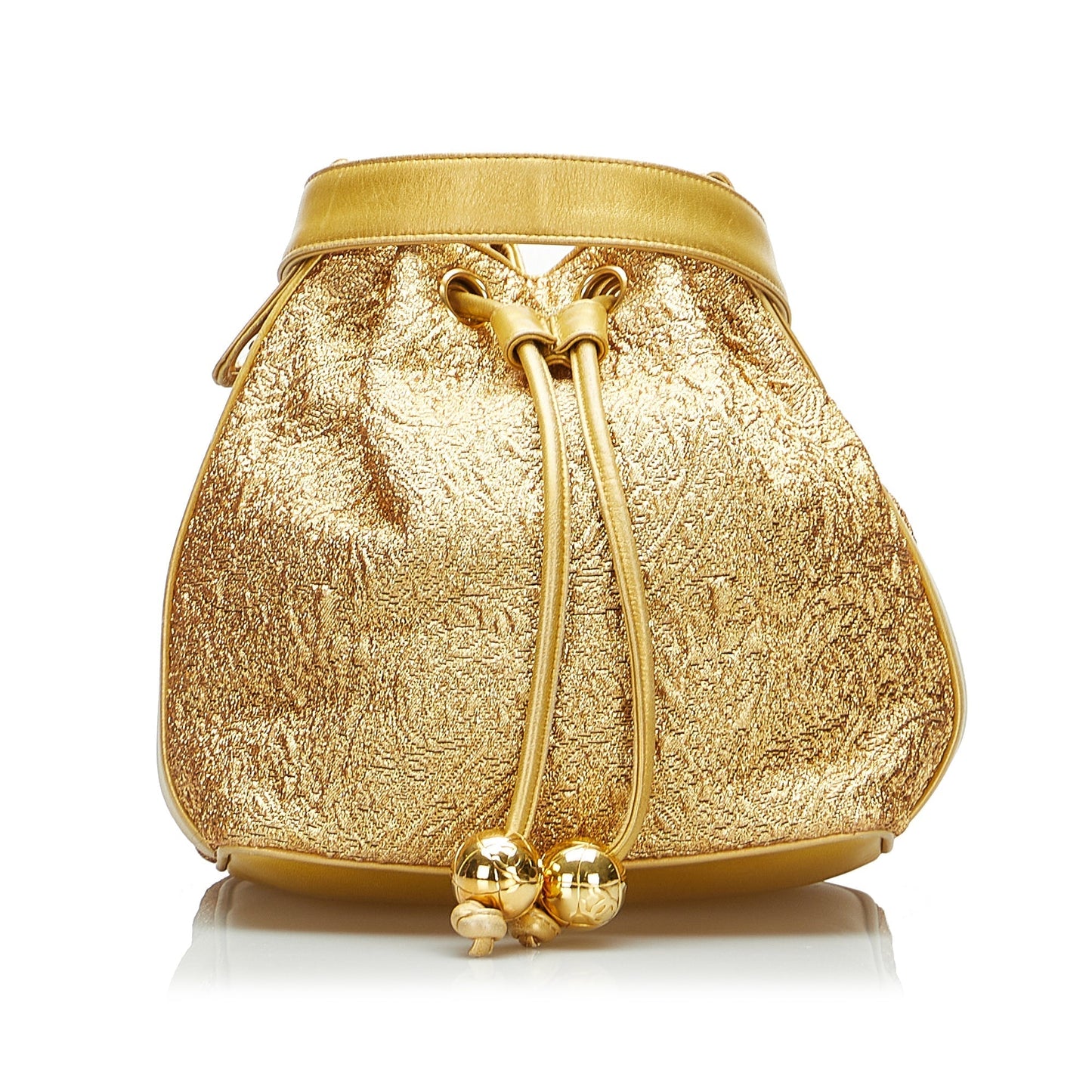 Chanel Brocade Bucket Bag Gold