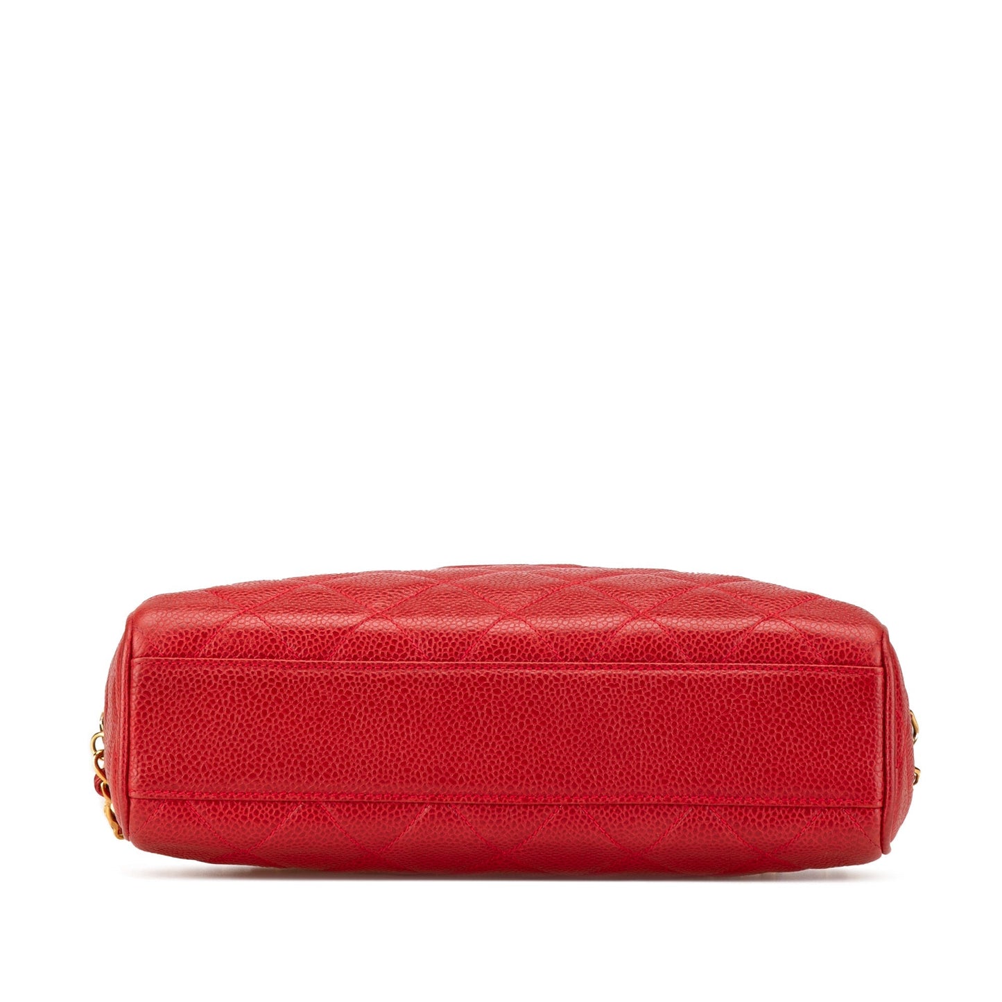 Chanel CC Quilted Caviar Chain Camera Bag Red