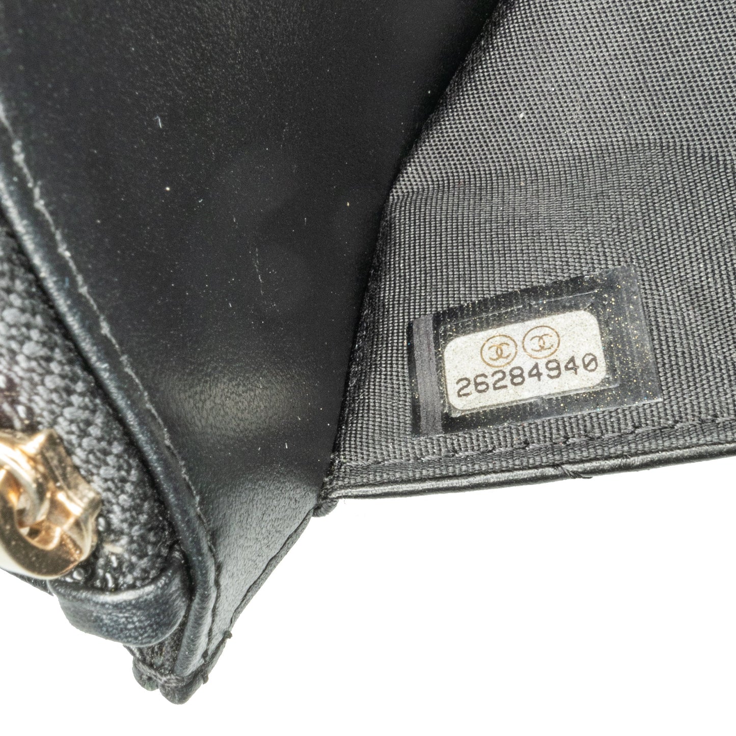 Chanel Chevron Lambskin Button Wallet On Chain Black