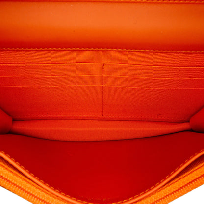 Chanel Classic Patent Wallet On Chain Orange