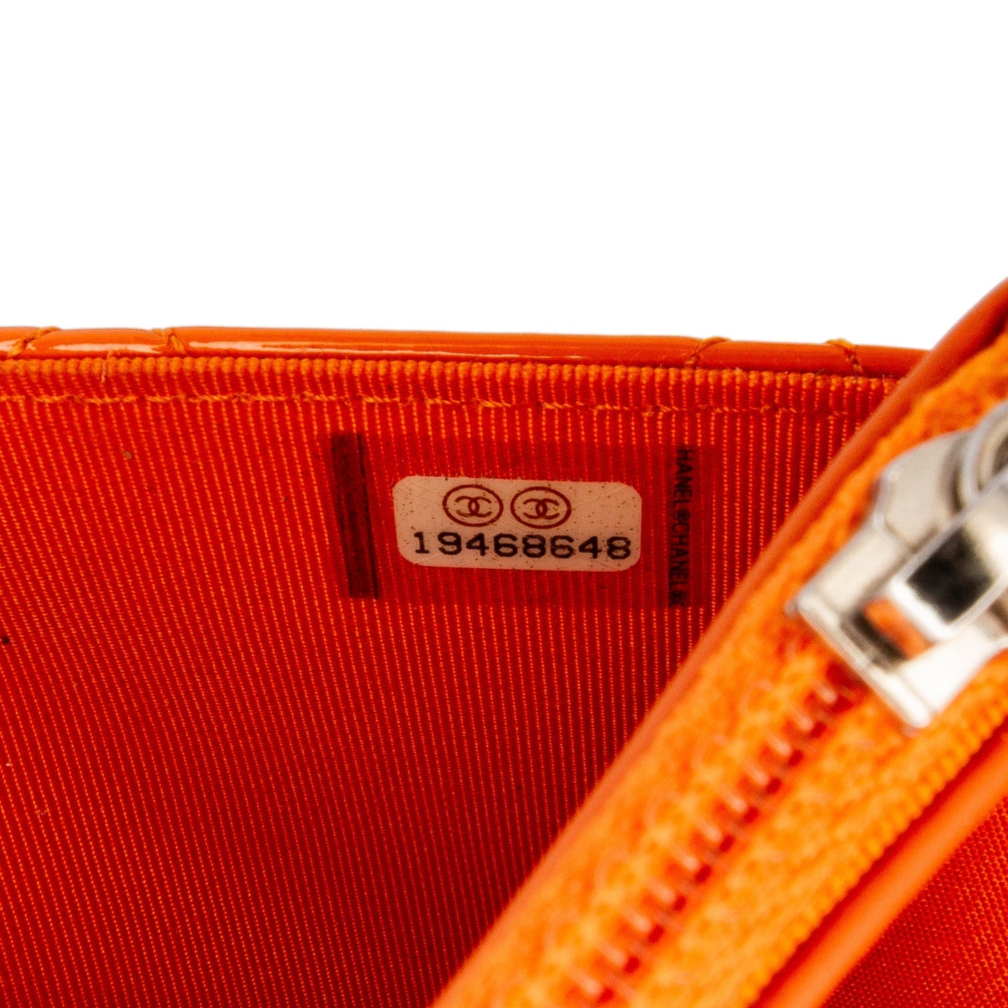 Chanel Classic Patent Wallet On Chain Orange