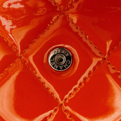 Chanel Classic Patent Wallet On Chain Orange