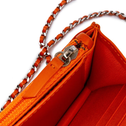 Chanel Classic Patent Wallet On Chain Orange