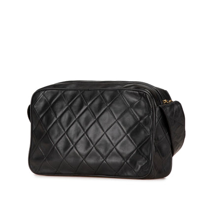 Chanel CC Quilted Lambskin Tassel Crossbody Black