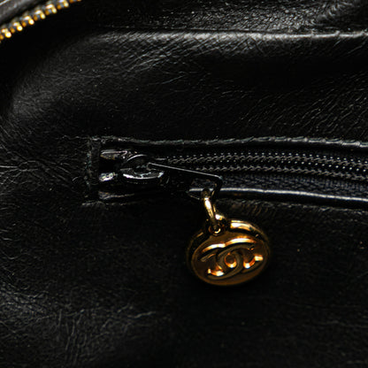 Chanel CC Quilted Lambskin Tassel Crossbody Black