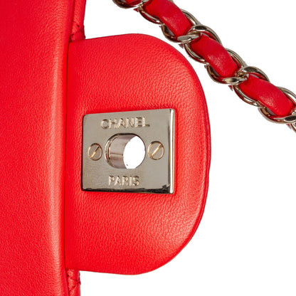 Chanel Mini Rectangular Classic Lambskin Single Flap Red