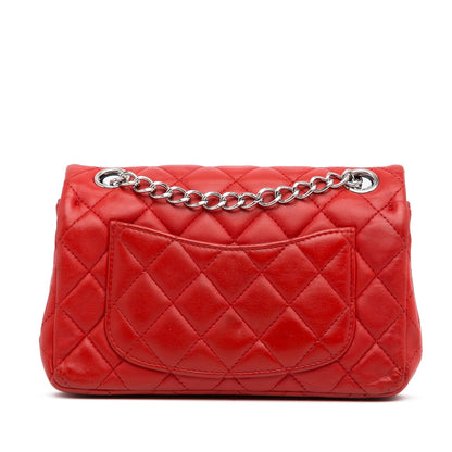 Chanel New Mini Classic Lambskin Single Flap Red