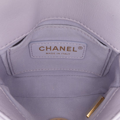 Chanel Mini Quilted Calfskin Framing Chain Flap Purple