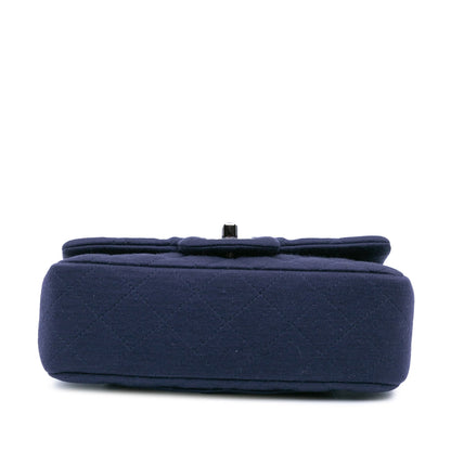 Chanel Mini Rectangular Classic Jersey Single Flap Blue