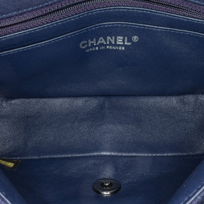 Chanel Mini Rectangular Classic Jersey Single Flap Blue