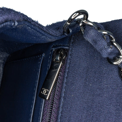Chanel Mini Rectangular Classic Jersey Single Flap Blue