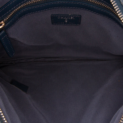 Chanel Medium Quilted Lambskin O Case Clutch Blue
