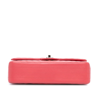 Chanel Medium Classic Chevron Lambskin Double Flap Pink
