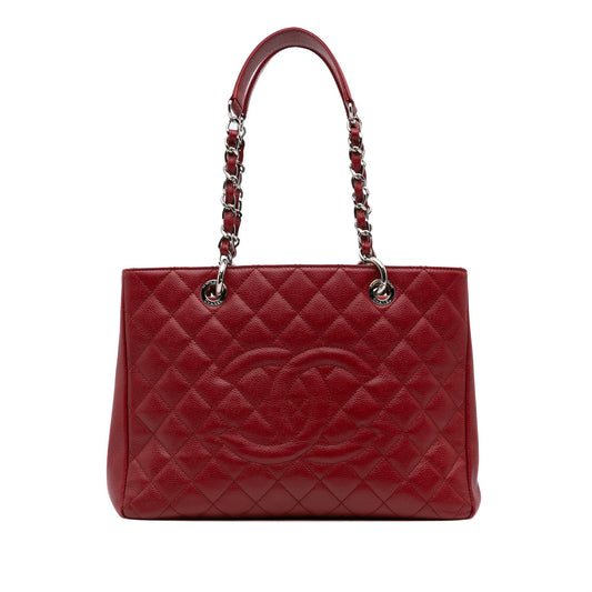 Chanel Caviar Grand Shopping Tote Red