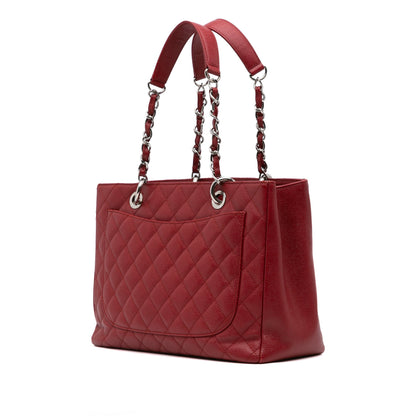 Chanel Caviar Grand Shopping Tote Red