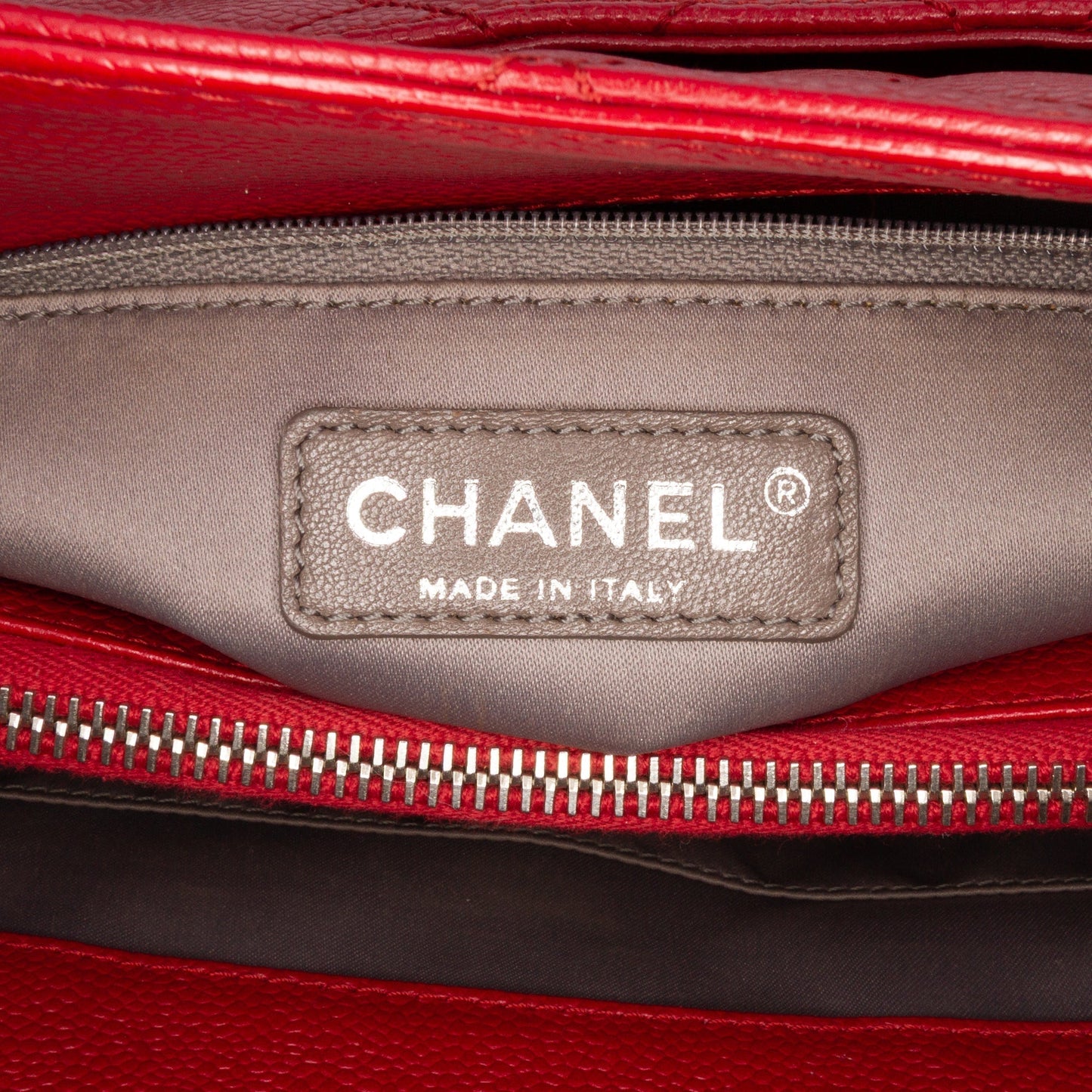 Chanel Caviar Grand Shopping Tote Red